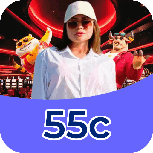 Interface do aplicativo 55c mostrando jogos disponíveis no iOS e Android